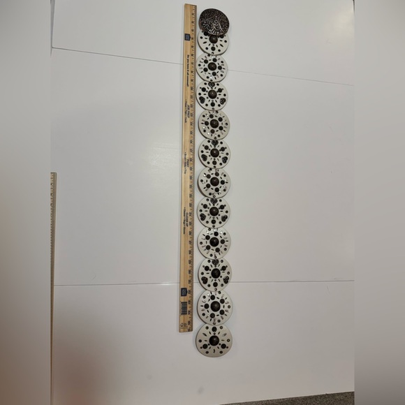 White Leather and Silver Decorative Boho Western Statement Belt main image 8